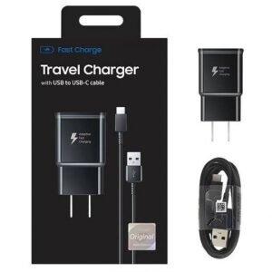 Adaptive Fast Charge Travel Charger with USB to USB-C Cable - Black